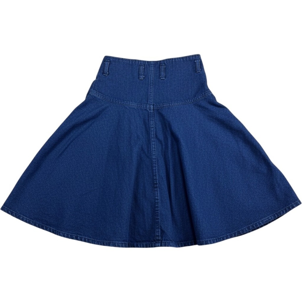 American Legends Vintage Denim Skirt Dark Wash Flared A-Line Pleated Blue Size 9